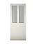 4 panel Frosted Glazed Primed White LH & RH External Front Door, (H)2032mm (W)813mm