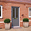 4 panel Frosted Glazed White Wooden External Panel Front door, (H)1981mm (W)762mm