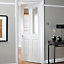 4 panel Glazed Primed White LH & RH Internal Door, (H)1981mm (W)762mm (T)35mm