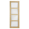 4 panel Glazed Shaker Oak veneer Internal Door, (H)1981mm (W)838mm (T)35mm