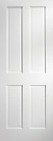 4 panel MDF Unglazed White Internal Door, (H)1981mm (W)686mm (T)35mm