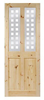 4 panel Patterned Glazed Internal Door, (H)1981mm (W)762mm (T)35mm