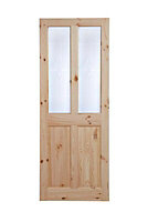 4 panel Patterned Glazed Internal Door, (H)2032mm (W)813mm (T)35mm