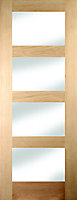4 panel Patterned Unglazed Traditional Smooth White LH & RH Internal Single swing Door, (H)1981mm (W)610mm