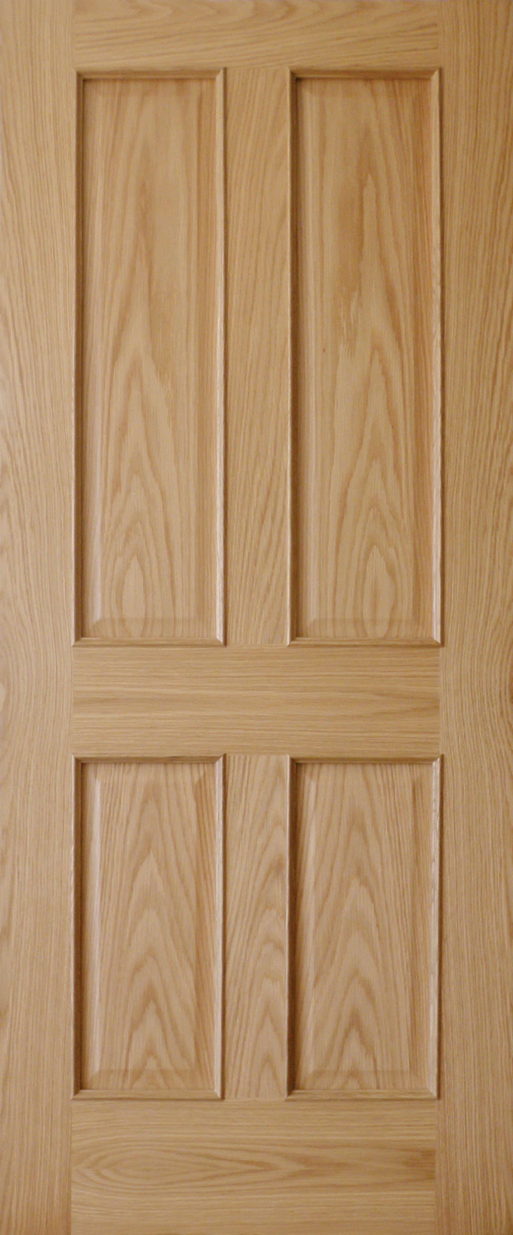 4 panel Prefinished Unglazed Oak veneer Internal Door, (H)1981mm (W)686mm (T)35mm