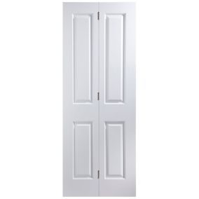 4 panel Primed White Internal Bi-fold Door set, (H)1950mm (W)750mm