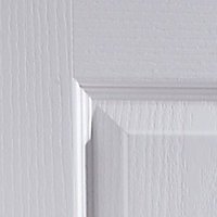 4 panel Primed White Woodgrain effect LH & RH Internal Door, (H)2040mm (W)726mm