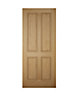 4 panel Raised moulding White oak veneer LH & RH External Front Door set, (H)2074mm (W)856mm