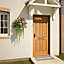 4 panel Raised moulding White oak veneer LH & RH External Front Door set & letter plate, (H)2125mm (W)907mm