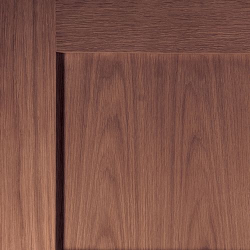 4 panel Shaker Walnut veneer Internal Door, (H)1981mm (W)686mm (T)35mm