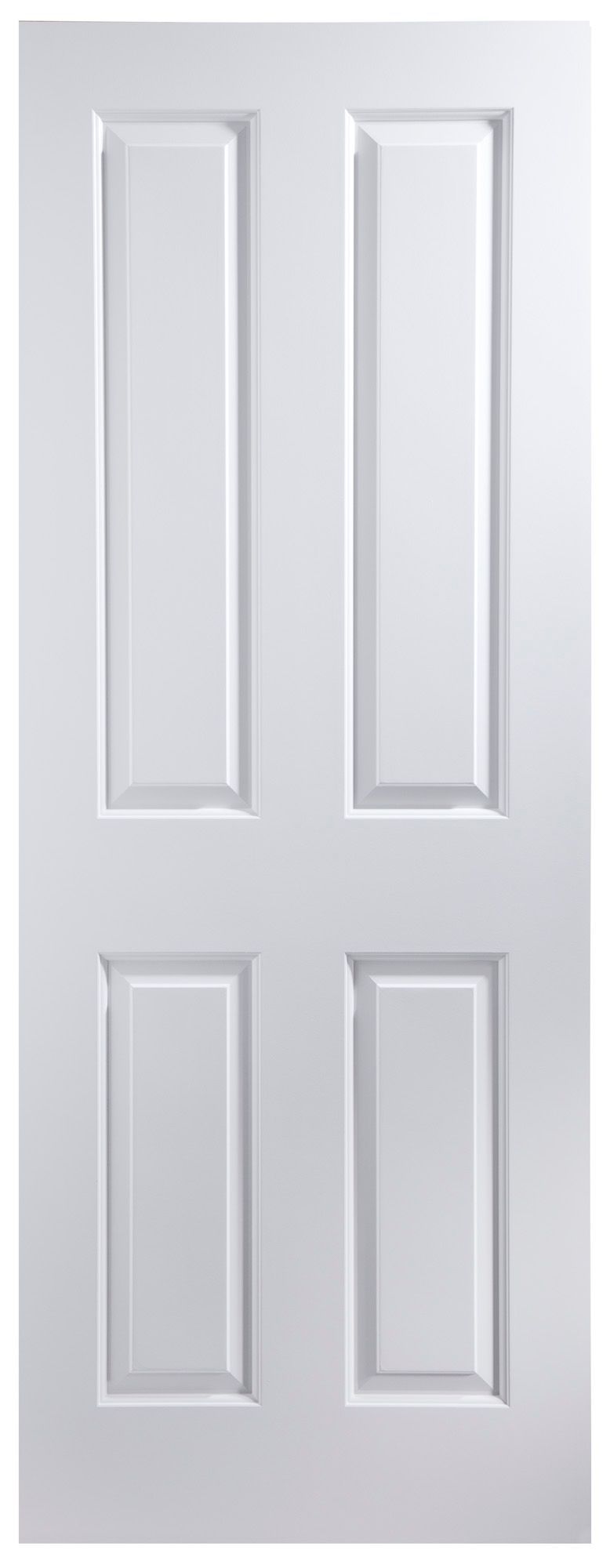 4 panel Smooth Unglazed Contemporary White Internal Door, (H)1981mm (W)686mm (T)35mm