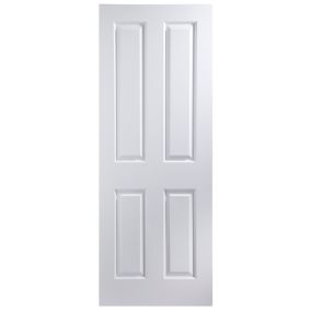 4 panel Smooth Unglazed Contemporary White Internal Door, (H)1981mm (W)686mm (T)35mm