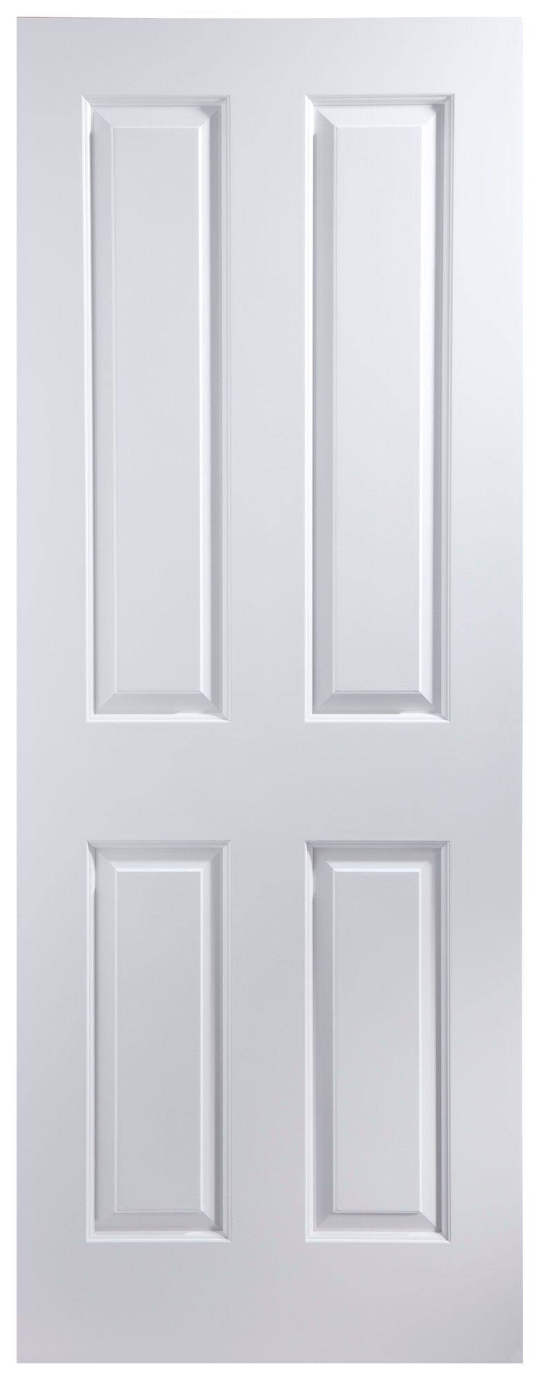 4 panel Smooth Unglazed Contemporary White Internal Door, (H)1981mm (W)762mm (T)35mm