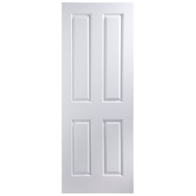 4 panel Smooth Unglazed White Internal Door, (H)1981mm (W)762mm (T)35mm