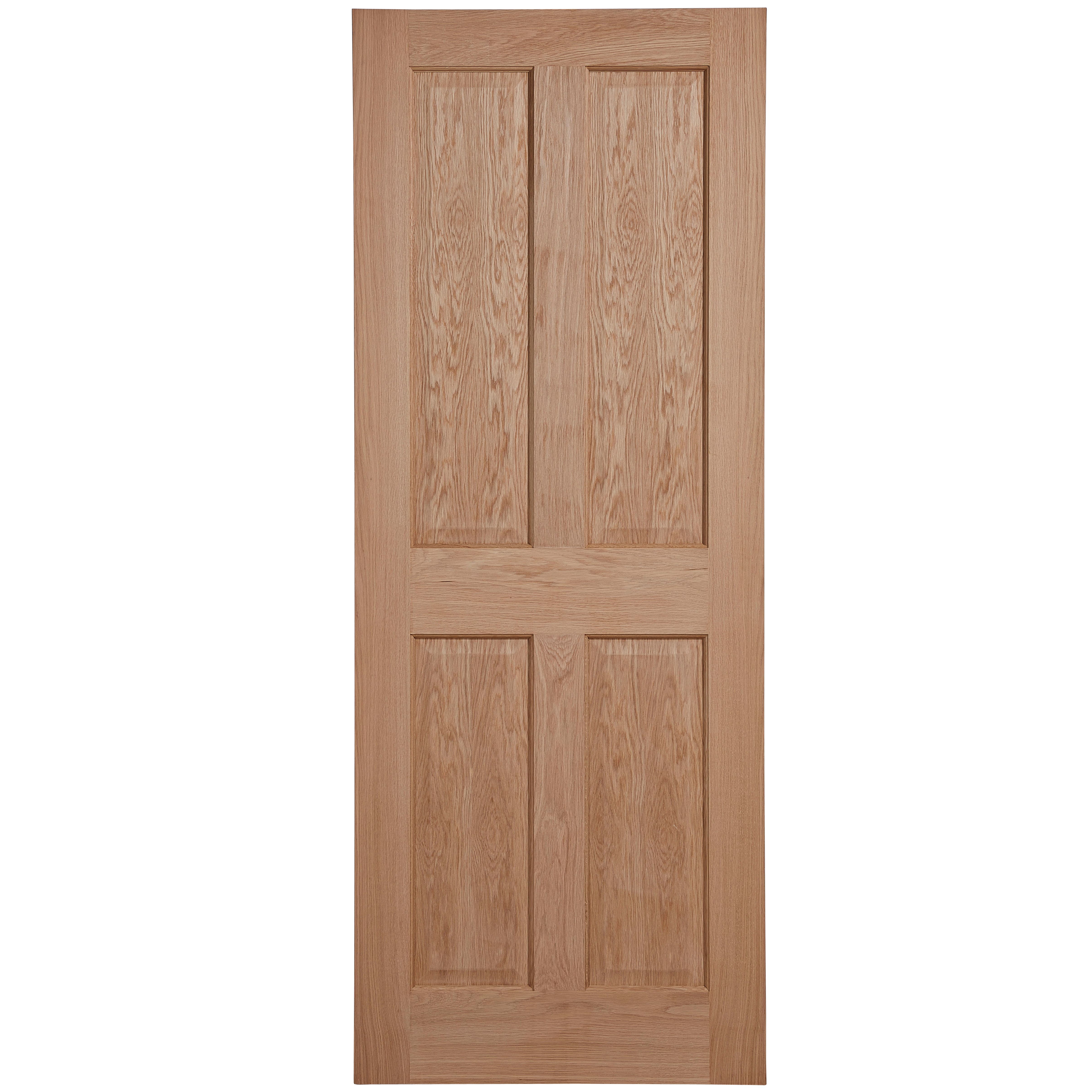 4 panel Unglazed Classic Oak veneer Internal Fire door, (H)1981mm (W)686mm (T)35mm