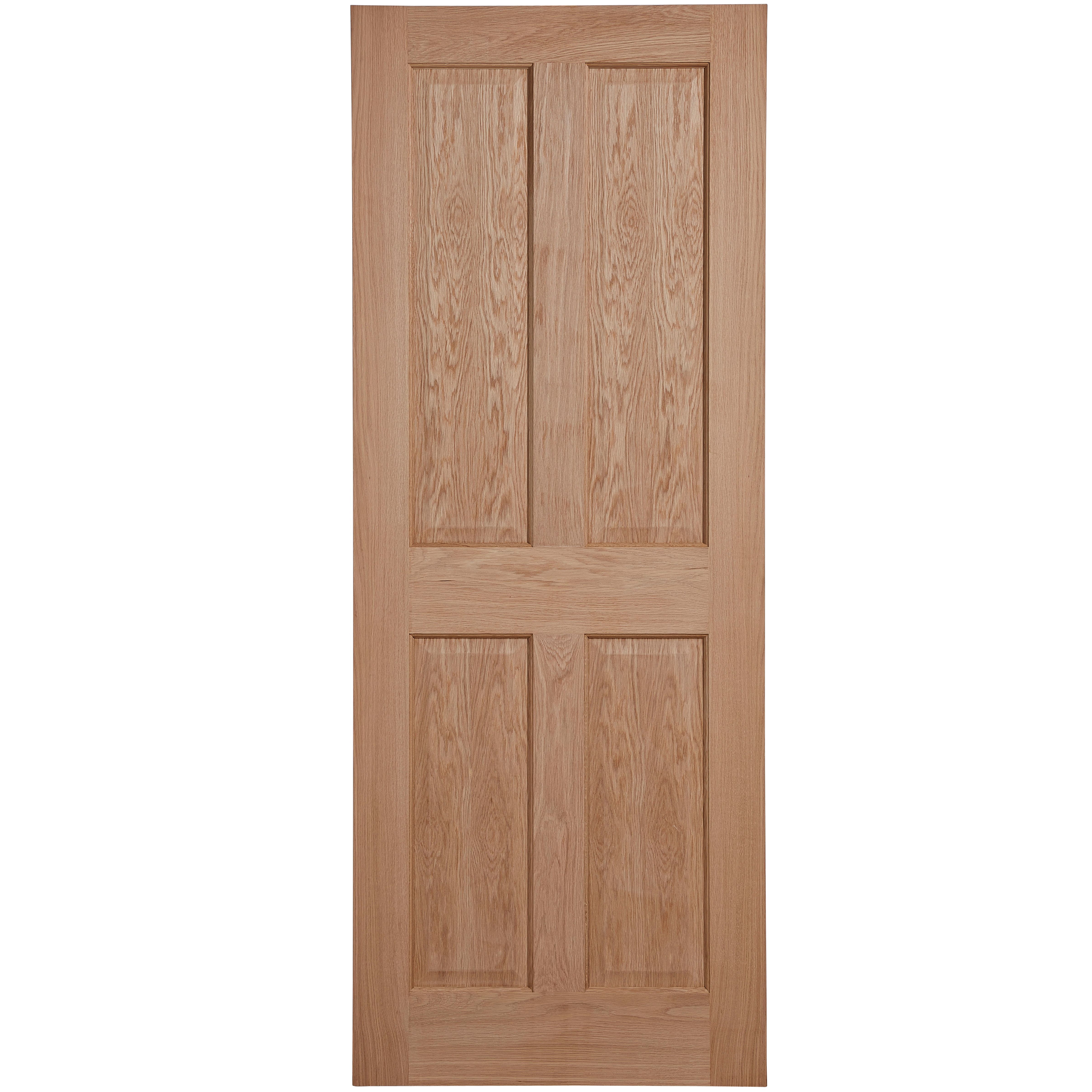 4 panel Unglazed Classic Oak veneer Internal Fire door, (H)1981mm (W)838mm (T)35mm