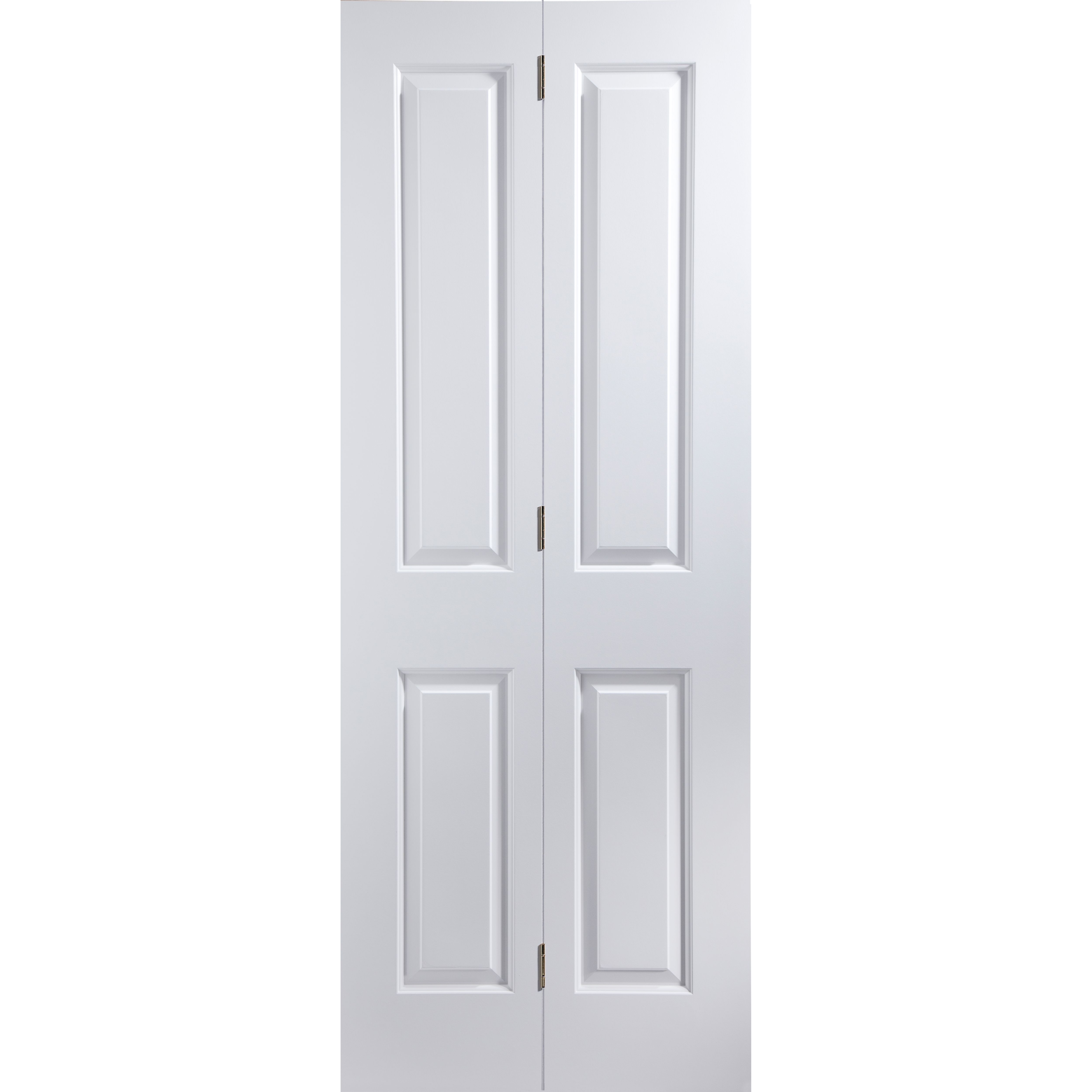 4 panel Unglazed Contemporary White Internal Bi-fold Door set, (H)1950mm (W)674mm