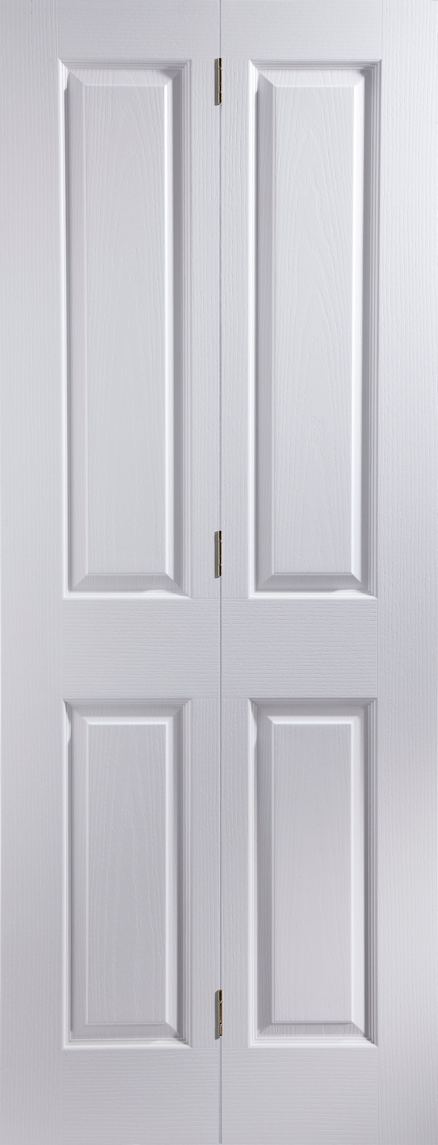 4 panel Unglazed Contemporary White Woodgrain effect Internal Bi-fold Door set, (H)1981mm (W)610mm