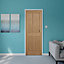 4 panel Unglazed Oak veneer Internal Door, (H)1981mm (W)686mm (T)35mm