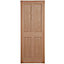 4 panel Unglazed Oak veneer Internal Door, (H)1981mm (W)762mm (T)35mm