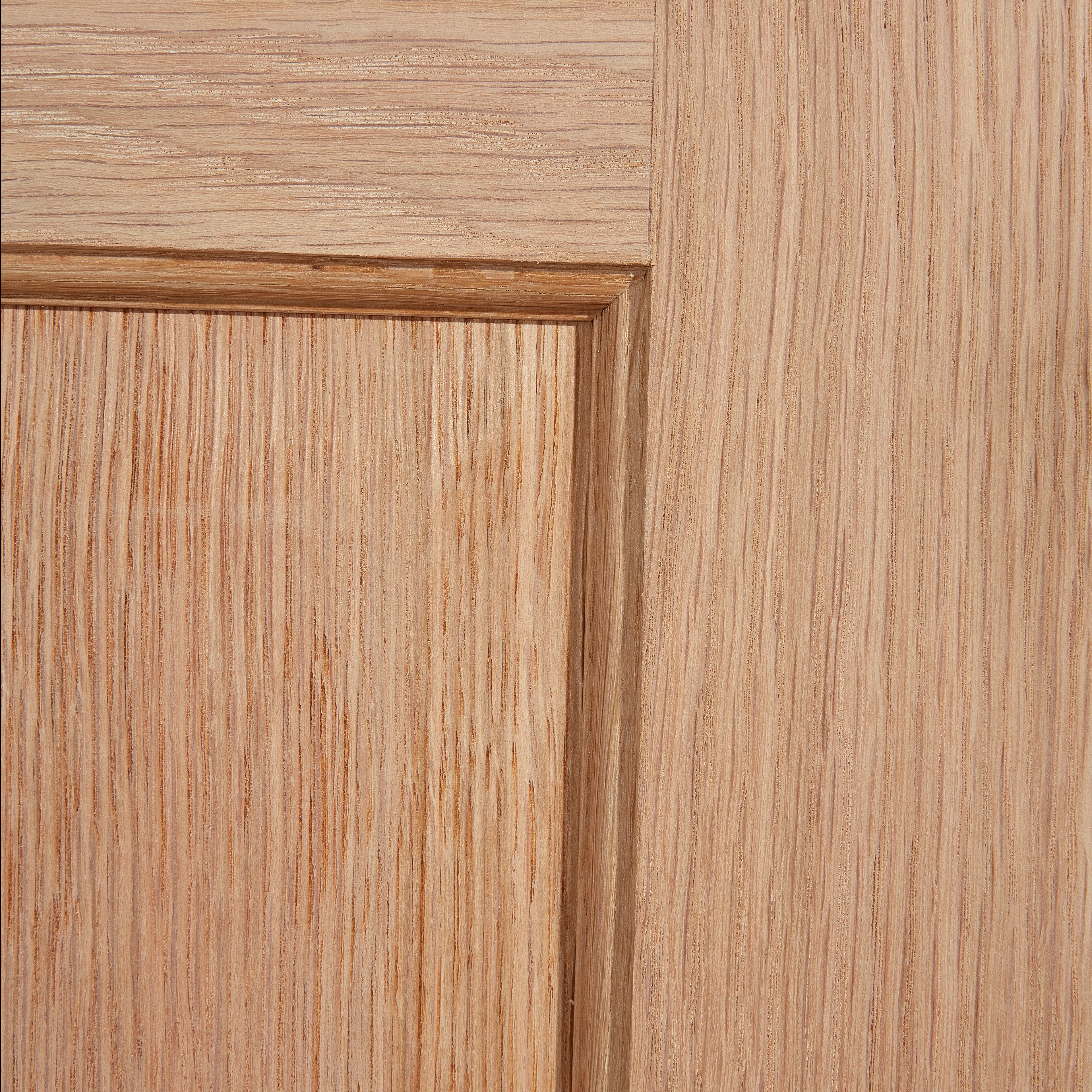 4 panel Unglazed Oak veneer Internal Fire door, (H)1981mm (W)686mm (T)35mm