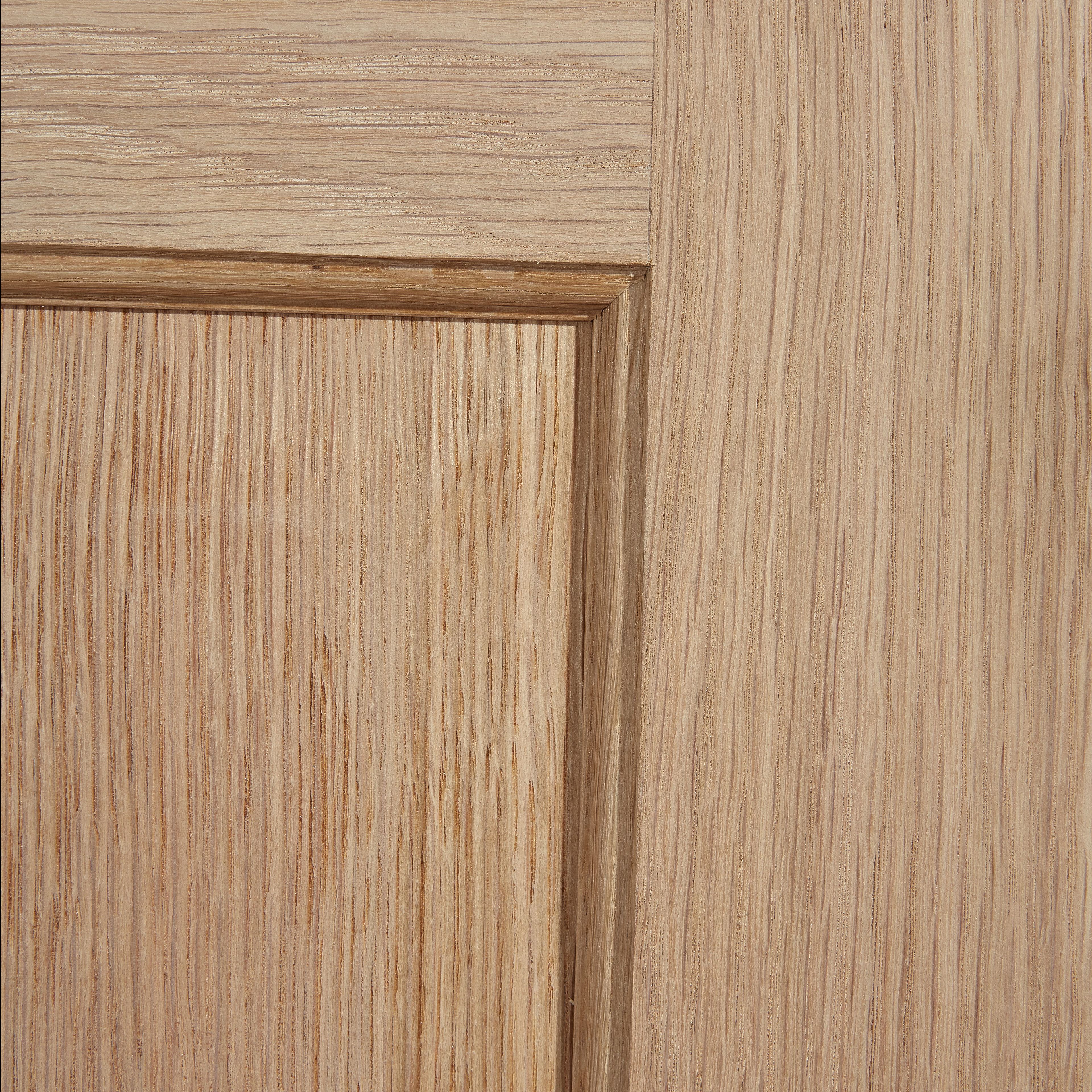 4 panel Unglazed Oak veneer Internal Fire door, (H)1981mm (W)838mm (T)44mm