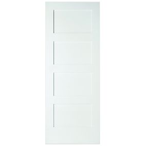 4 panel Unglazed Shaker White Internal Door, (H)1981mm (W)686mm (T)35mm