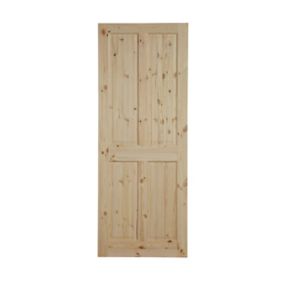 4 panel Unglazed Victorian Internal Knotty pine Door, (H)1981mm (W)838mm (T)35mm