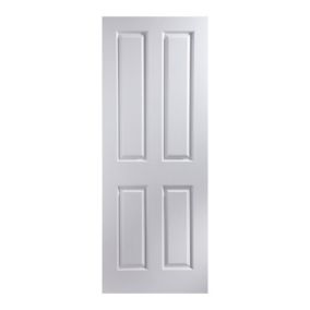4 panel Unglazed White Internal Door, (H)1981mm (W)762mm (T)44mm