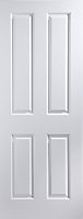 4 panel Unglazed White Internal Door, (H)2040mm (W)826mm (T)40mm