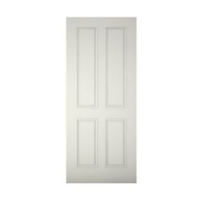 4 panel White LH & RH External Front door, (H)2032mm (W)813mm