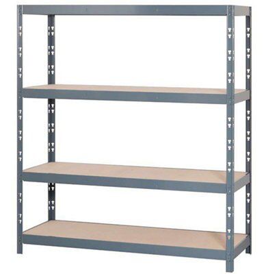 4 SHELF CHIPBOARD & STEEL SHELVING UNIT (H)1800MM (W)2000MM