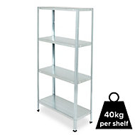 4 shelf Steel Shelving unit (H)1400mm (W)700mm