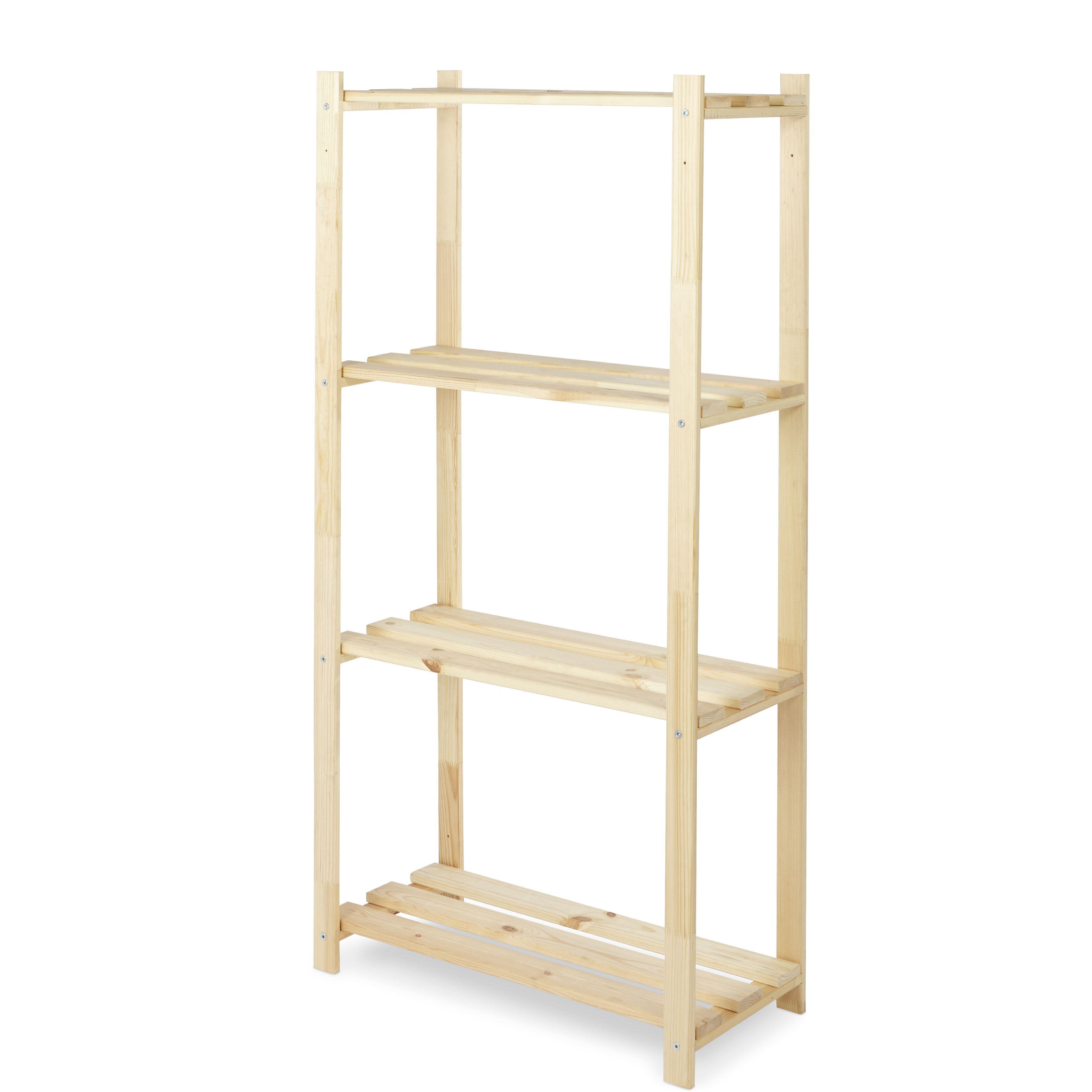 4 Shelf Wood Shelving Unit H 1300mm W 650mm Diy At B Q