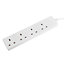 4 socket 13A White Extension lead, 3m
