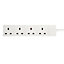 4 socket 13A White Extension lead, 3m
