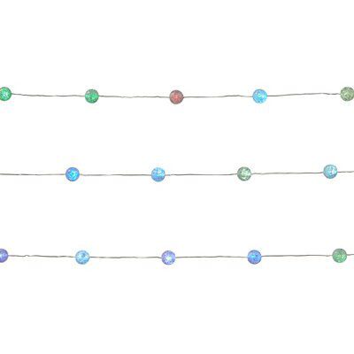 40 Colour changing Mini ball LED String lights With timer Silver cable