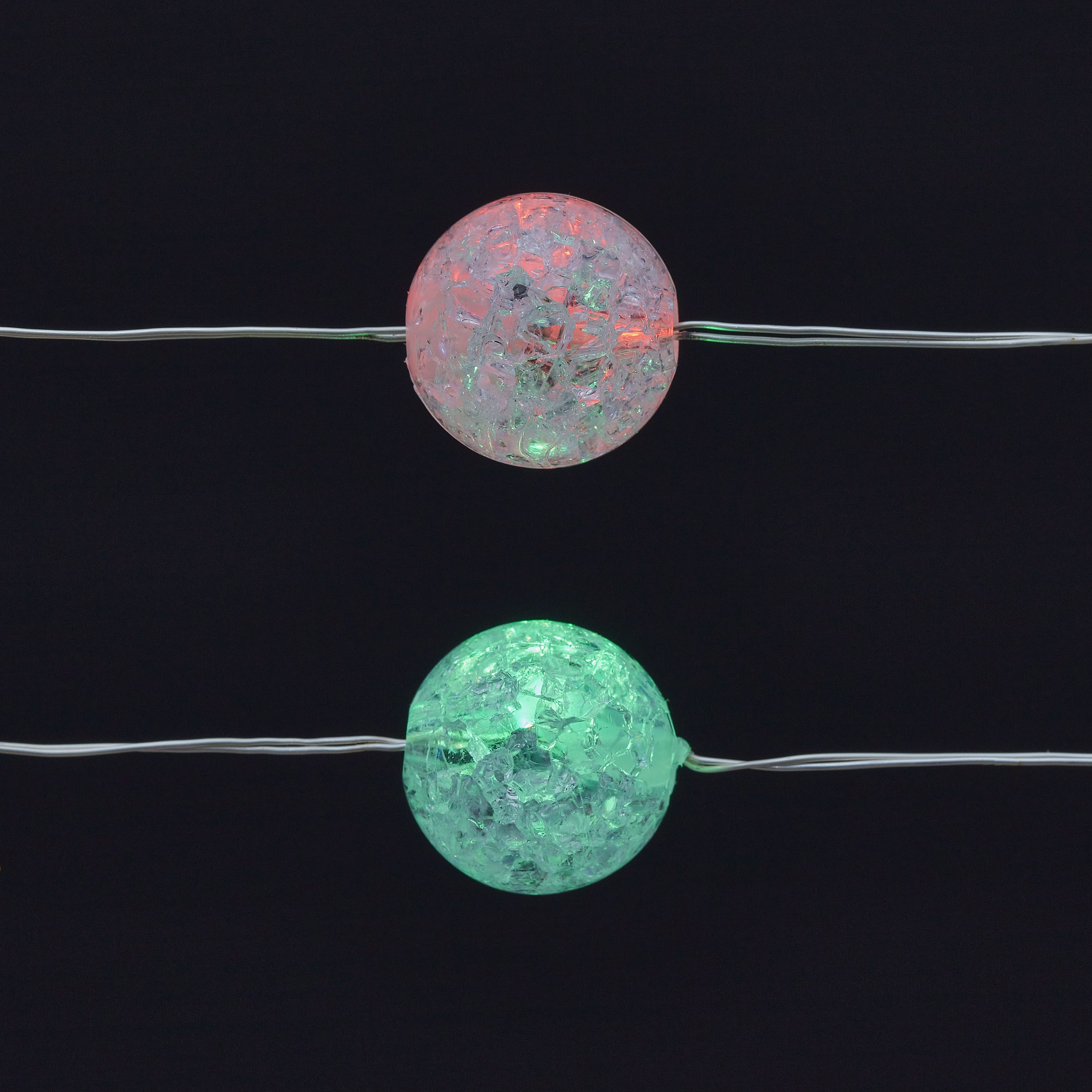 40 Colour changing Mini ball LED String lights With timer Silver cable