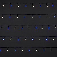 400 Blue/Ice white (Dual colour) LED String lights Green cable