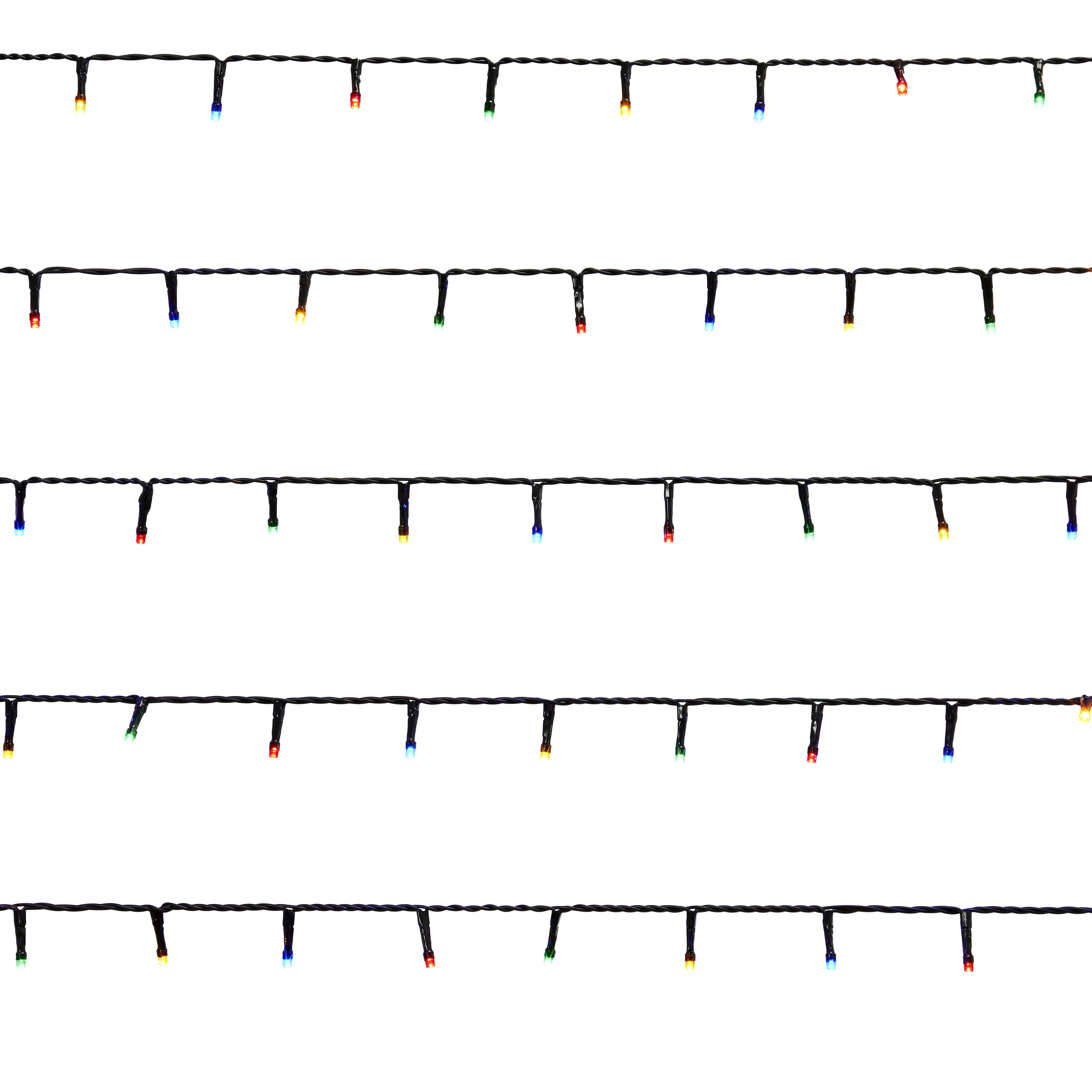 400 Multicolour LED String lights Green cable