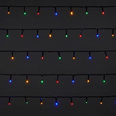 400 Multicolour LED With timer String lights Green cable