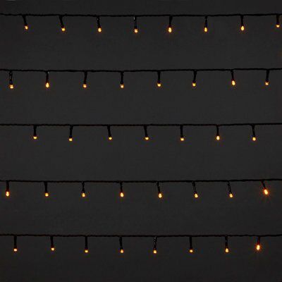 400 Warm white LED With timer String lights Green cable