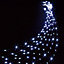 400 White Waterfall LED Net light with Silver cable