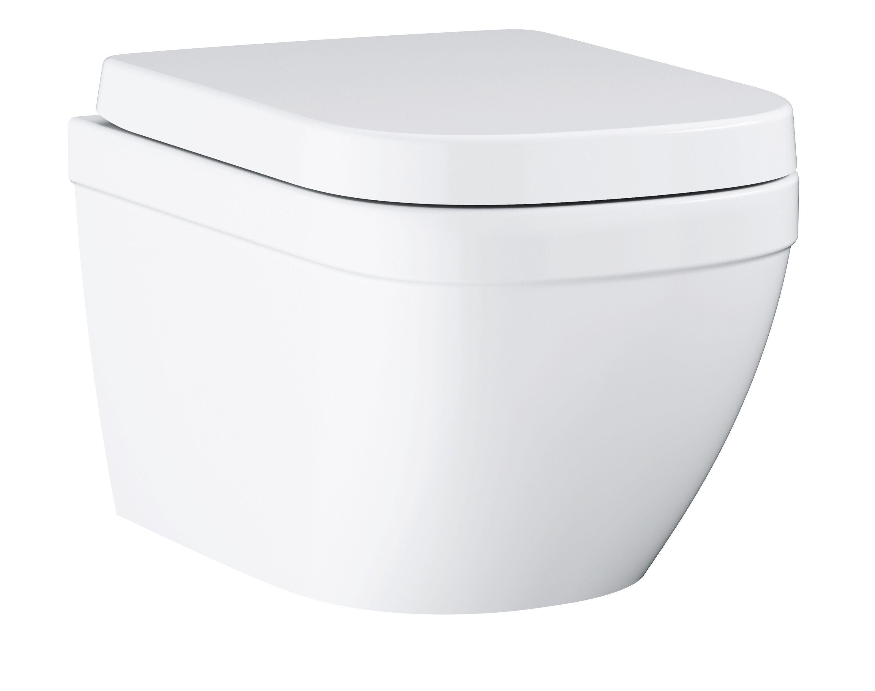 Grohe Euro White Rimless Wall hung Toilet set with Soft close seat