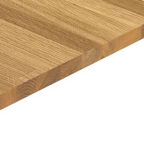 40mm Oak Classic Oiled Solid oak Chamfered Kitchen Worktop, (L)3000mm