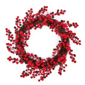 45cm Red Berries Christmas wreath