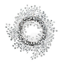 45cm Silver Glitter effect Round Star Christmas wreath