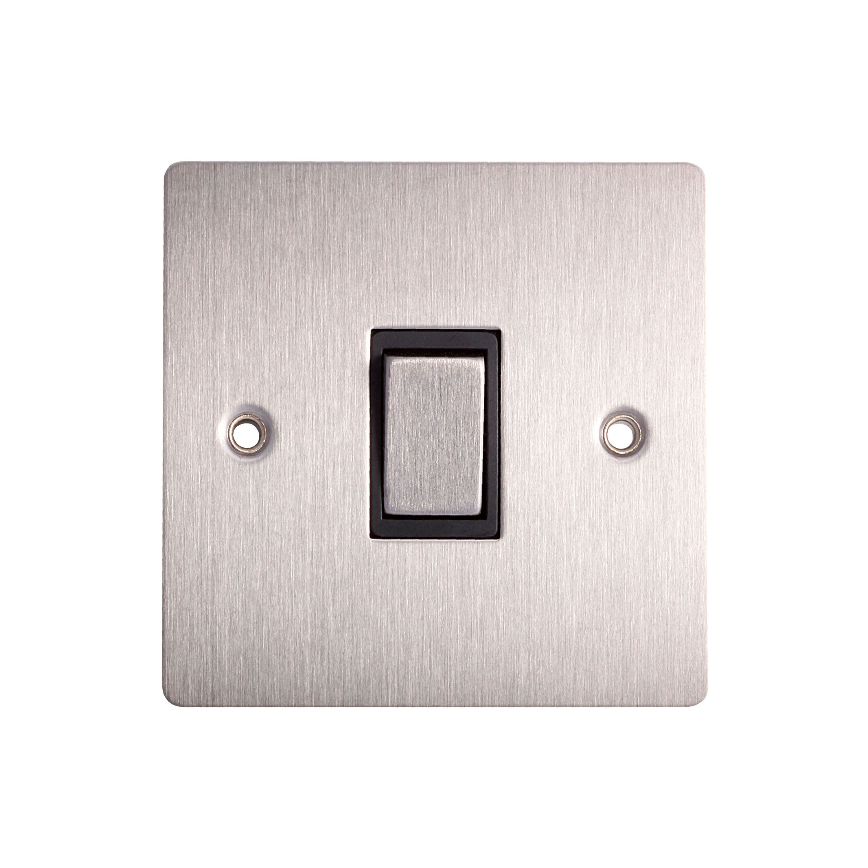 Holder 10A Stainless steel effect Single Intermediate switch