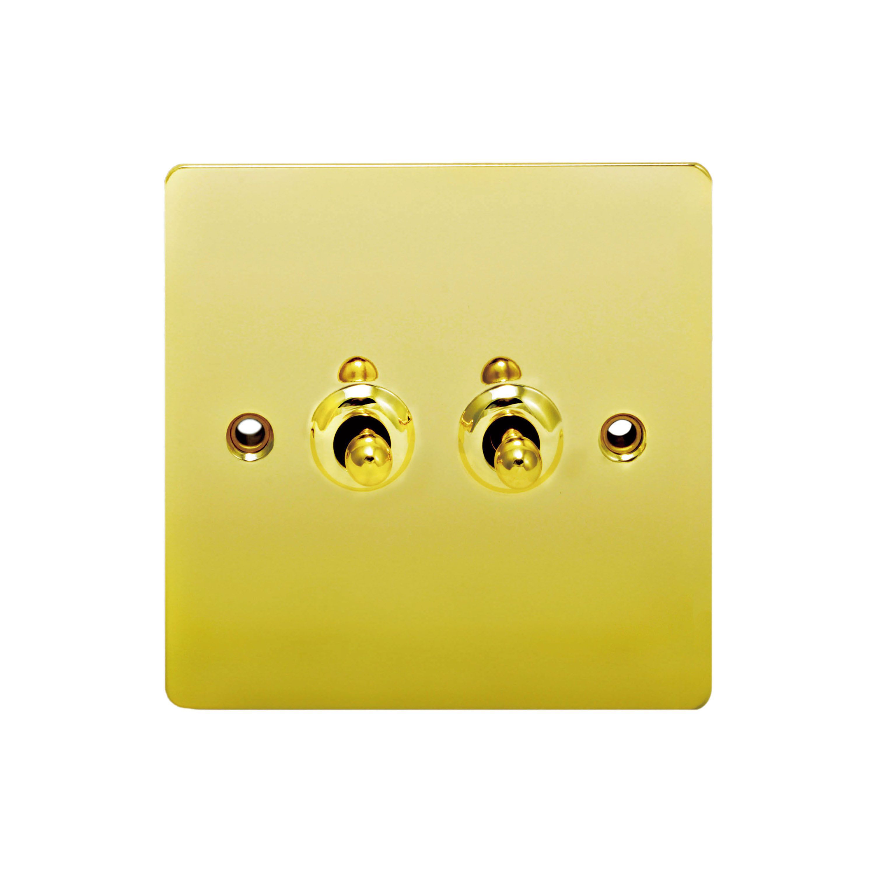 Holder 10A 2 way Brass effect Double Toggle Switch