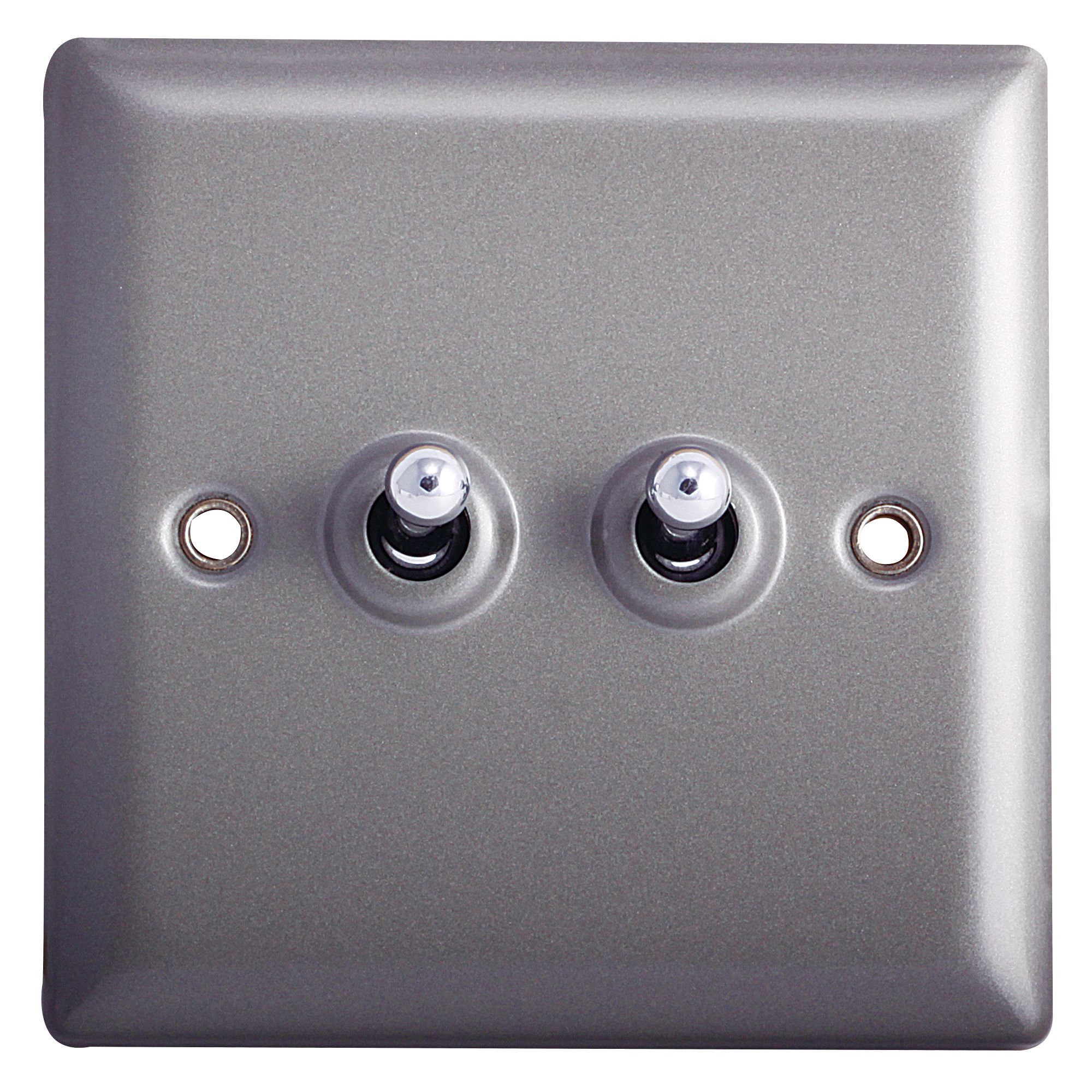 Holder 10A 2 way Grey pewter effect Single Light Switch